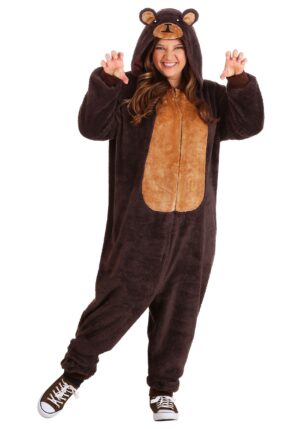 Adult Plus Size Brown Bear Onesie | Plus Size Animal Costumes