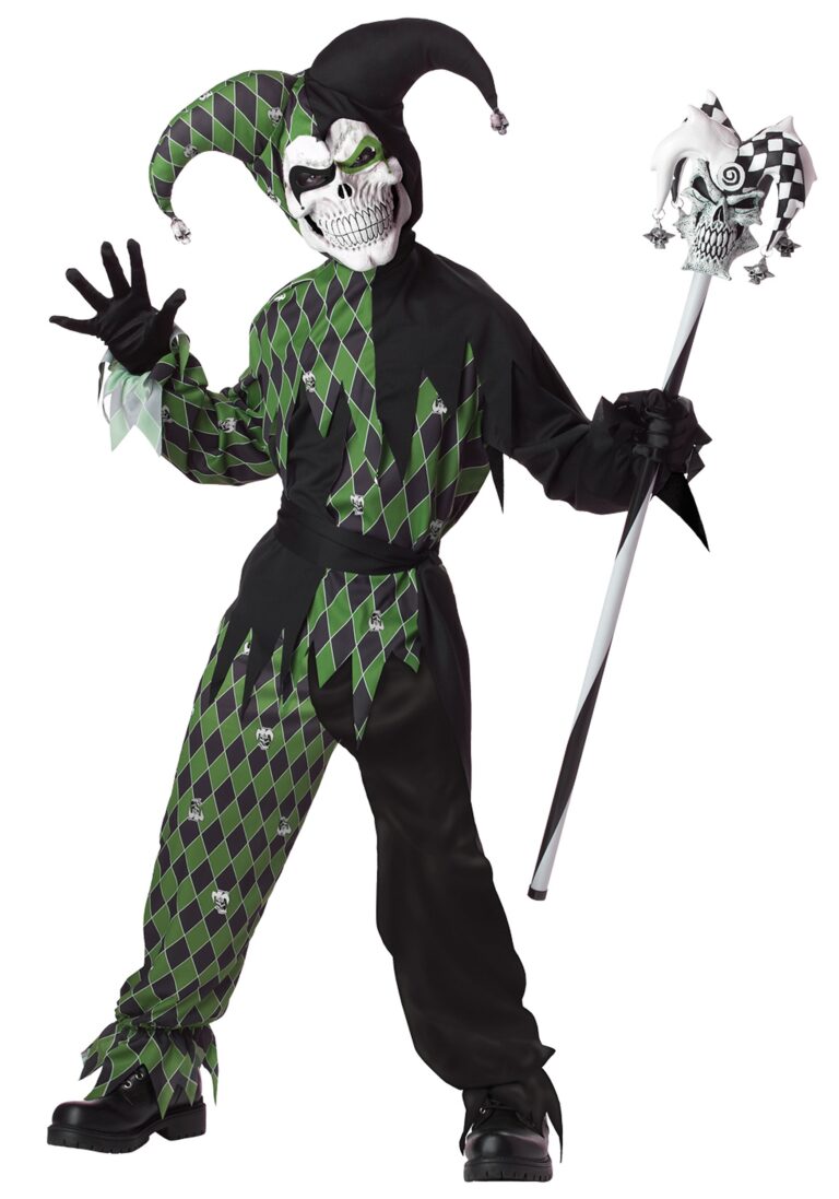 child-green-scary-jester-costume