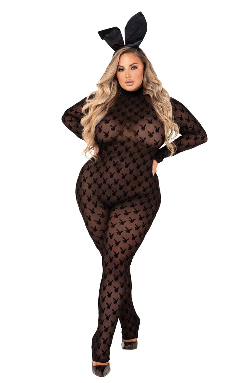 playboy-plus-size-womens-sheer-bunny-bodysuit
