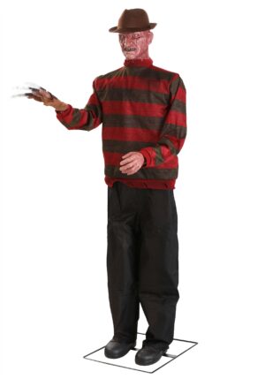 6FT Nightmare on Elm St. Freddy Krueger Animatronic Halloween Prop | Horror Movie Decorations