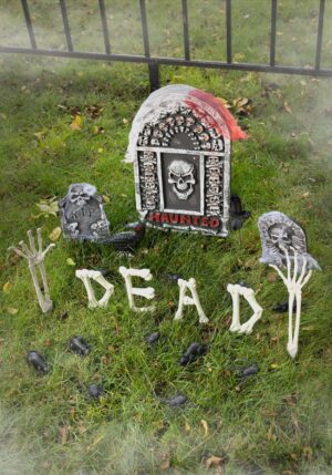 24 Piece Graveyard Halloween Decoration Kit | Tombstones Decorations