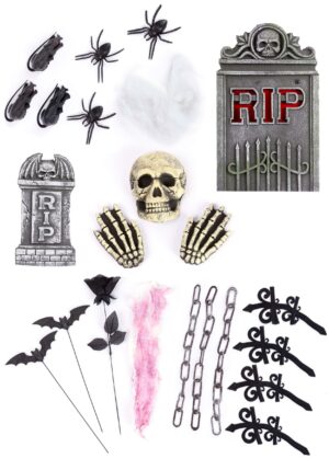 24 Piece Scary Tombstone Decoration Set | Outdoor Decorations