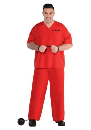 Adult Incarcerated Uniform Costume | Prisoner Costumes