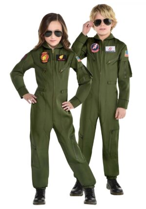 Top Gun Movie Flight Uniform Kid's Costume | Top Gun Costumes