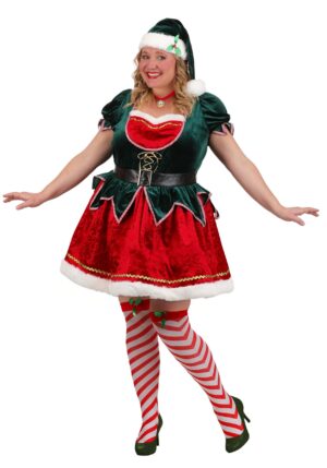 Women's Plus Size Deluxe Festive Elf Costume | Christmas Costumes