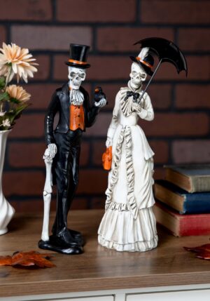Set of 2 Resin 13 Inch Skeletons Decoration | Halloween Decor