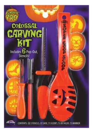 10 Piece Orange Colossal Pumpkin Carving Set | Halloween Party Supplies