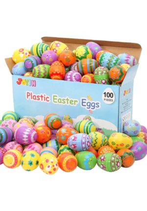 2.4 Inch Printed Plastic Egg Shells | 100 Piece Easter Egg Set