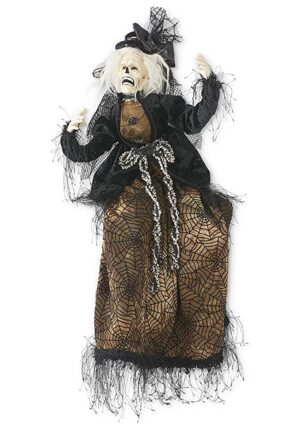 25-Inch Posable Sitting Zombie Lady Halloween Decoration | Zombie Decorations