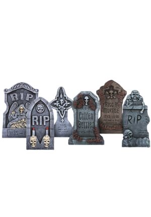6 Piece Scary Tombstone Decoration Set | Tombstones