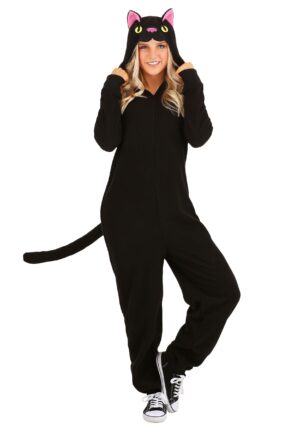Black Cat Adult Costume Onesie | Black Cat Costumes