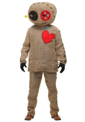 Adult Burlap Voodoo Doll Plus Size Costume | Scary Halloween Costumes