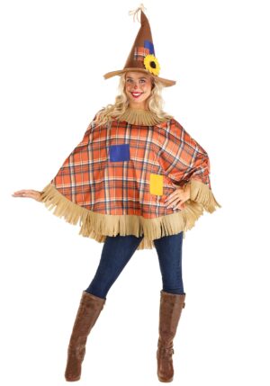 Scarecrow Quick Poncho Costume for Women | Poncho Costumes