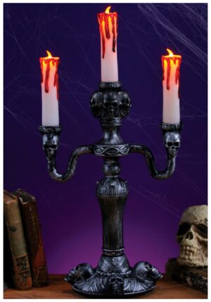 14-Inch Gothic Skull Candelabra LED Decoration | Table Decorations