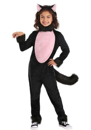 Kid's Big Tailed Black Cat Costume | Black Cat Costumes