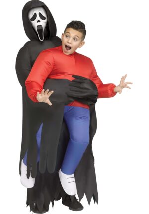 Child Inflatable Ghost Face Piggyback Costume | Horror Movie Costumes