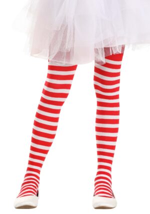Candy Stripe Girl's Costume Tights | Christmas Accessories