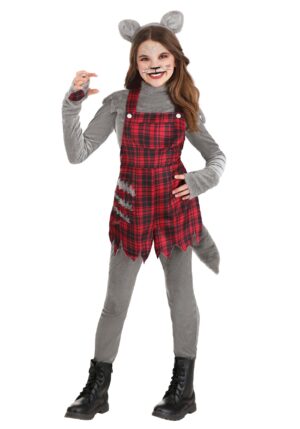 Plaid Werewolf Girl's Costume | Kid's Animal Costumes