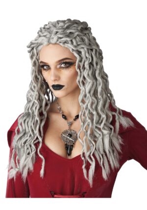 Adult Gray Crinkle Dreads Costume Wig | Witch Accessories