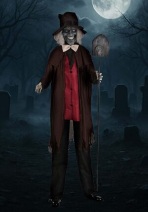 7.5FT Animated Gregor the Grave Digger Decoration - Scream Saver | Halloween Animatronics