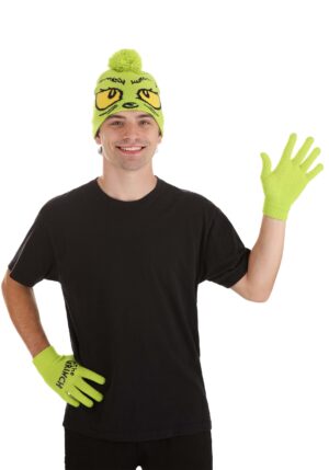 Dr. Seuss The Grinch Adult Hat & Gloves Set | Grinch Accessories