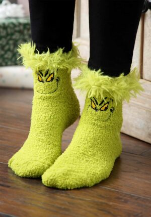 Fuzzy Grinch Socks | Grinch Gifts