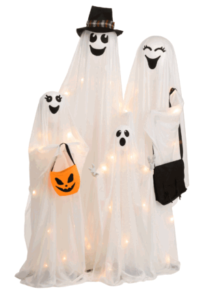 5.25FT High Spirited Light Up Ghost Family Halloween Decoration - Scream Saver | Ghost Decorations