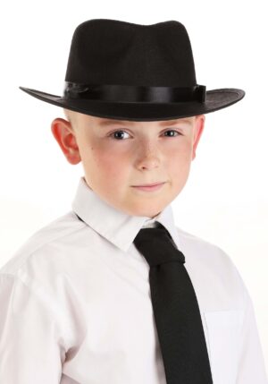 Black Gangster Kid's Costume Hat | Gangster Accessories