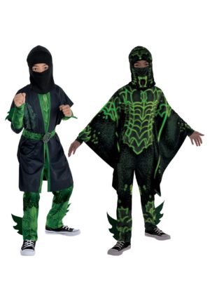 Green Dark Ninja Costumes for Kids | Kid's Ninja Costumes