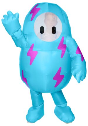 Inflatable Kid's Fall Guys Lightning Blue Costume | Video Game Costumes