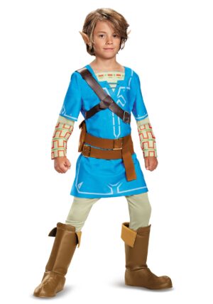 Legend of Zelda Breath of the Wild Dleuxe Link Costume for Boys | Video Game Costumes
