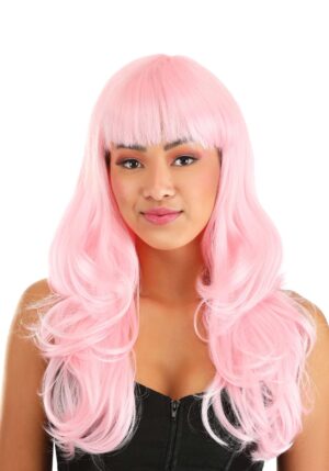 Light Pink Full Wavy Women's Costume Wig | Costume Accessories