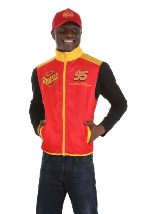 Adult Lightning McQueen Crew Hat & Vest Kit | Costume Kits