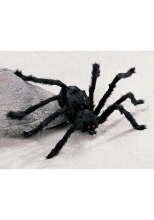 8.5-Inch Hairy Medium Black Spider Prop Decoration | Spider Decorations