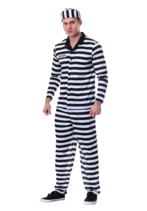 Plus Size Deluxe Button Down Jailbird Costume for Men