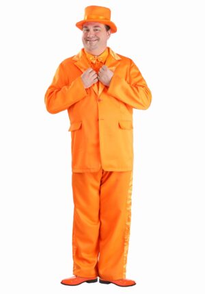 Men's Plus Size Orange Tuxedo Costume | Movie Costumes