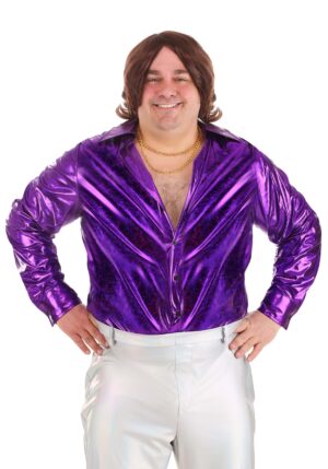 Plus Size Shattered Glass Disco Costume Shirt for Men | Disco Costumes