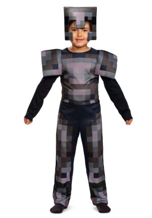 Minecraft Kid's Netherite Armor Jumpsuit Classic Costume | Minecraft Costumes