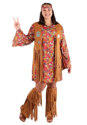 Plus Size Women's Peace & Love Costume | Hippie Costumes