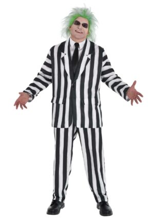 Men's Plus Size Beetlejuice Suit Classic Costume | Beetlejuice Costumes