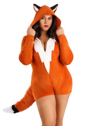 Plus Size Fierce Fox Women's Costume Romper | Adult Animal Costumes