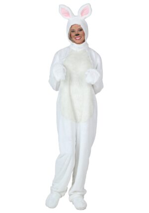 Plus Size Open Face White Bunny Adult Costume | Bunny Costumes
