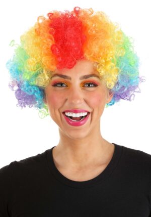 Rainbow Afro Clown Costume Wig for Adults | Clown Accessories