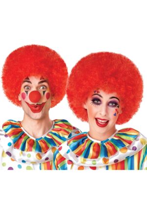 Round Red Clown Adult Costume Wig | Costume Accessories
