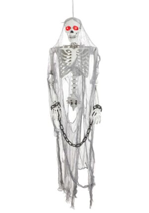 55-Inch Talking Skeleton Prisoner Halloween Decoration | Hanging Decorations