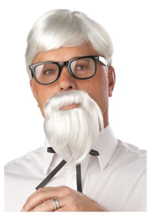 White Colonel Men's Goatee Wig and Moustache | Costume Accessories