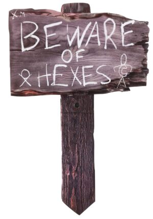 24-Inch Hex Witch Way Sign Decoration | Halloween Signs