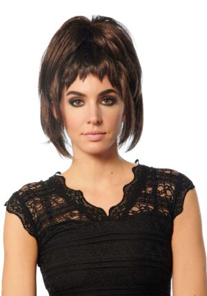 Dark Brown High Ponytail with Bangs Women's Costume Wig | Costume Wigs