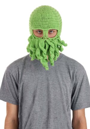 Adult Knit Green Cthulhu Beanie | Monster Costume Accessories
