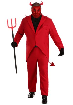 Plus Size Red Suit Devil Men's Costume | Scary Costumes